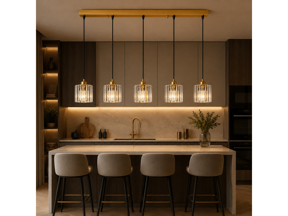 Candelabro de metal «Yakops» - 85 x 13 x 100 cm - Amarelo