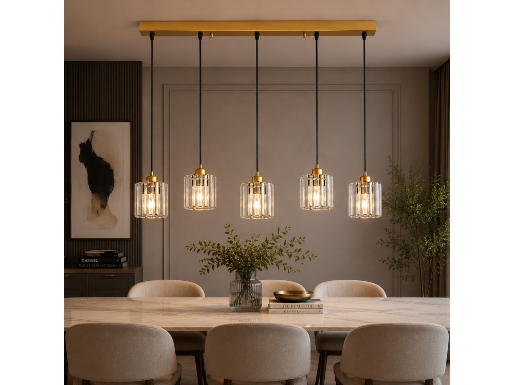 Candelabro de metal «Yakops» - 85 x 13 x 100 cm - Amarelo