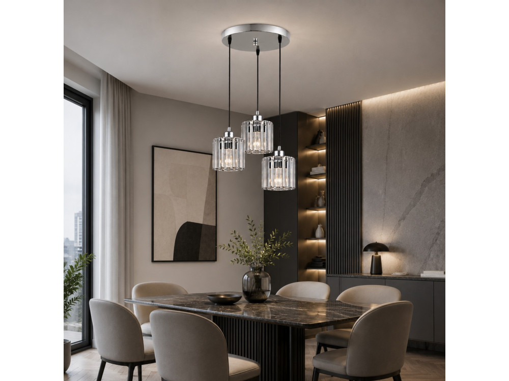 Candelabro de metal «Yakops» - 37 x 37 x 85 cm - Cinzento