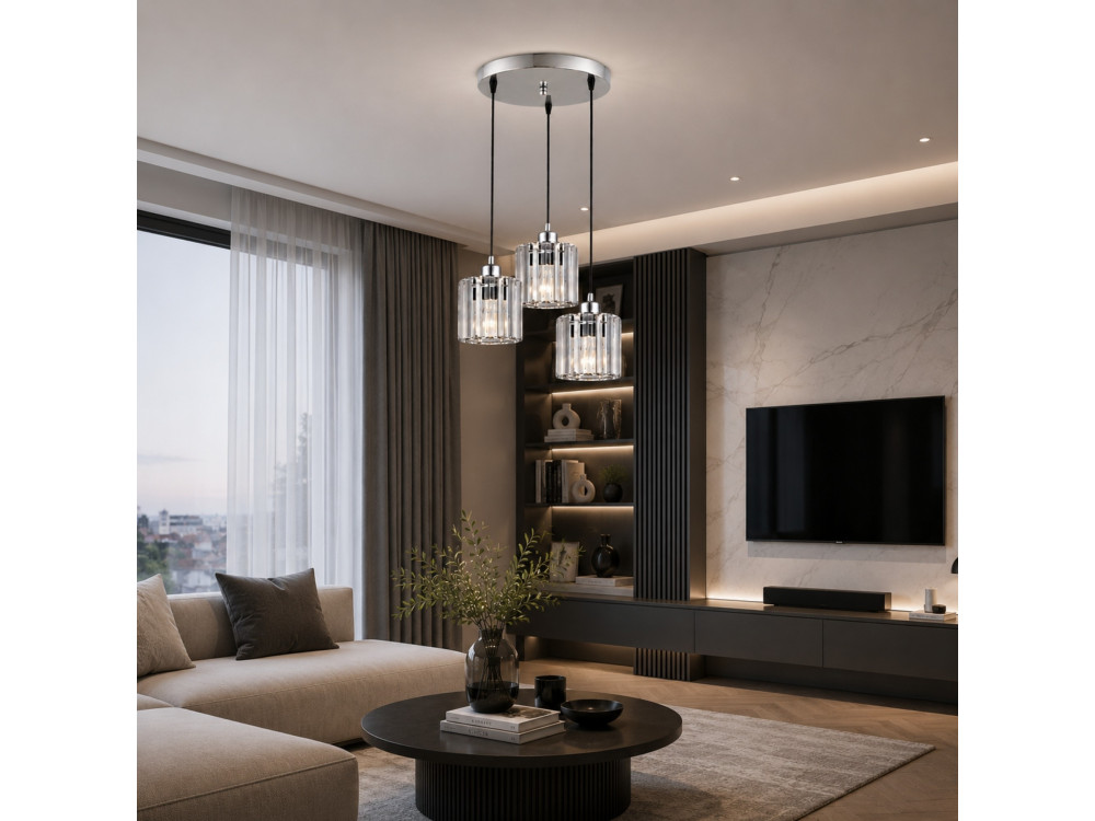 Candelabro de metal «Yakops» - 37 x 37 x 85 cm - Cinzento