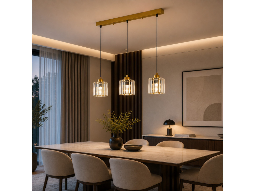 Candelabro de metal «Yakops» - 65 x 13 x 105 cm - Amarelo