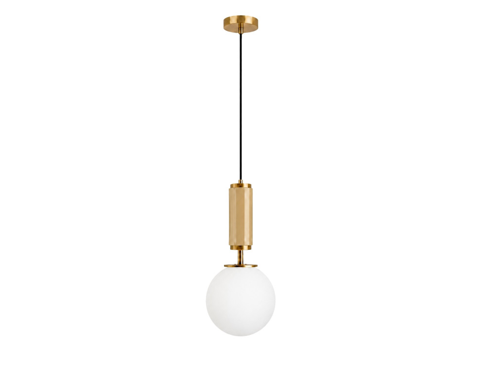 Candeeiro suspenso em metal «Moira» - 15 x 15 x 120 cm - Amarelo