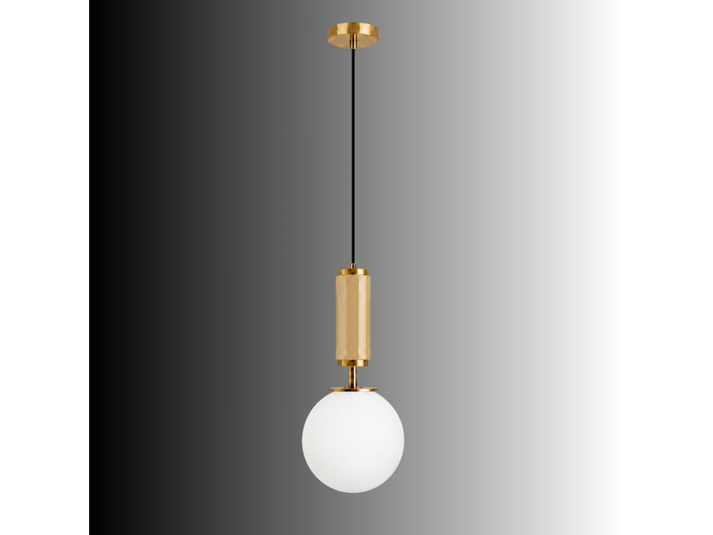 Candeeiro suspenso em metal «Moira» - 15 x 15 x 120 cm - Amarelo