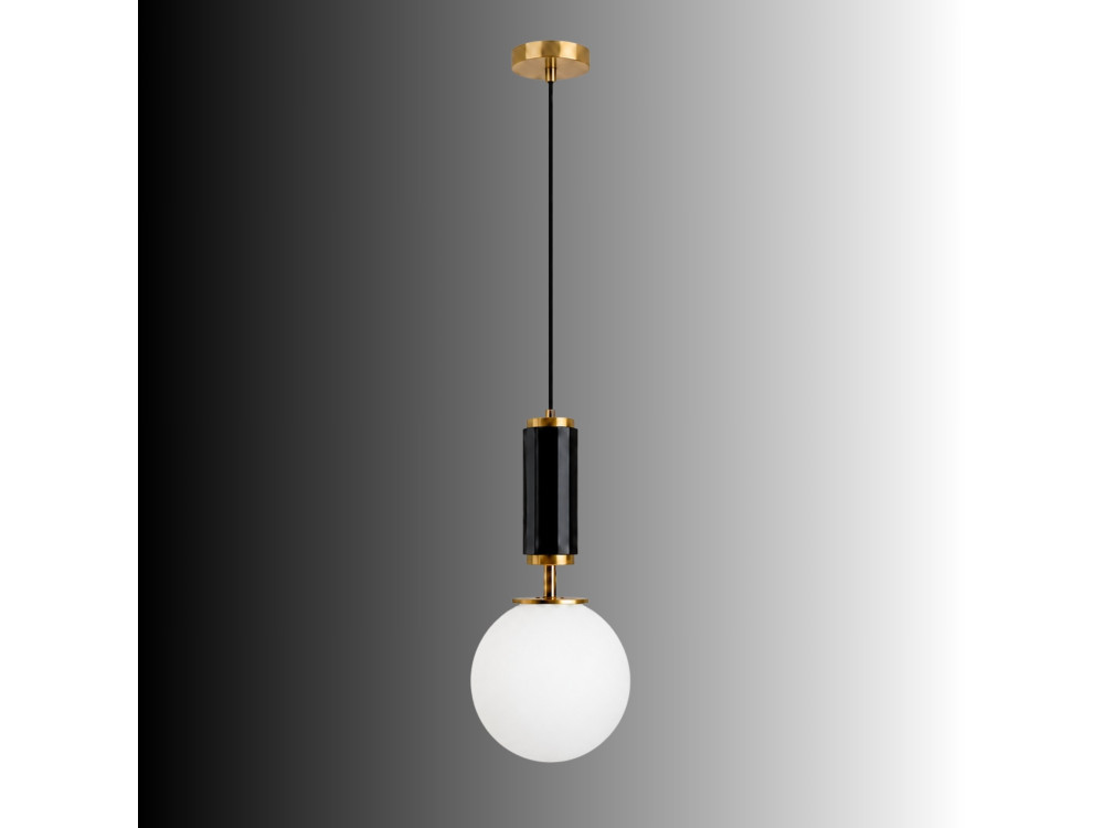 Candeeiro suspenso em metal «Moira» - 15 x 15 x 120 cm - Preto