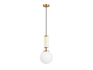 Candeeiro suspenso em metal «Moira» - 15 x 15 x 120 cm - Bege