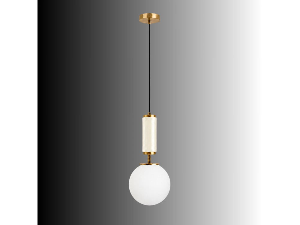 Candeeiro suspenso em metal «Moira» - 15 x 15 x 120 cm - Bege