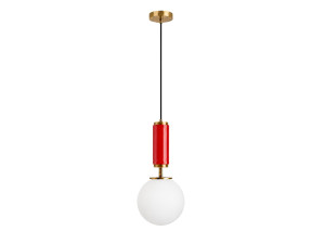 Candeeiro suspenso em metal «Moira» - 15 x 15 x 120 cm - Vermelho
