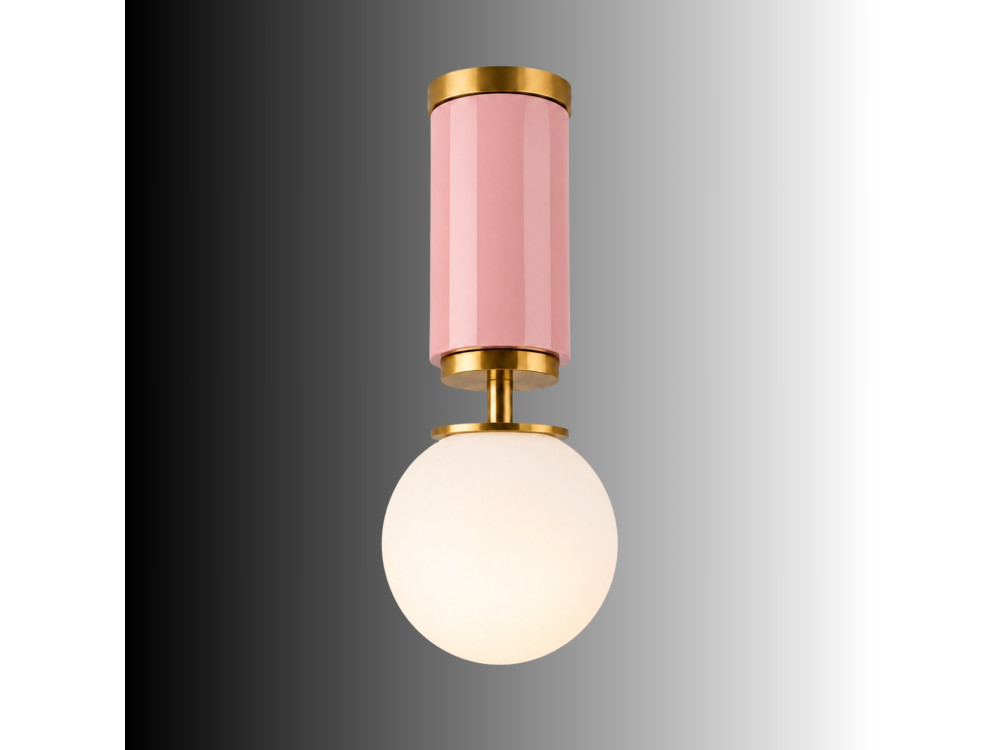 Luminária de teto em metal «Moira» - 15 x 15 x 38 cm - Rosa