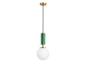 Candeeiro suspenso em metal «Moira» - 15 x 15 x 120 cm - Verde