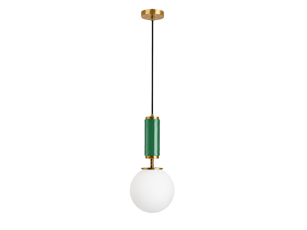 Candeeiro suspenso em metal «Moira» - 15 x 15 x 120 cm - Verde