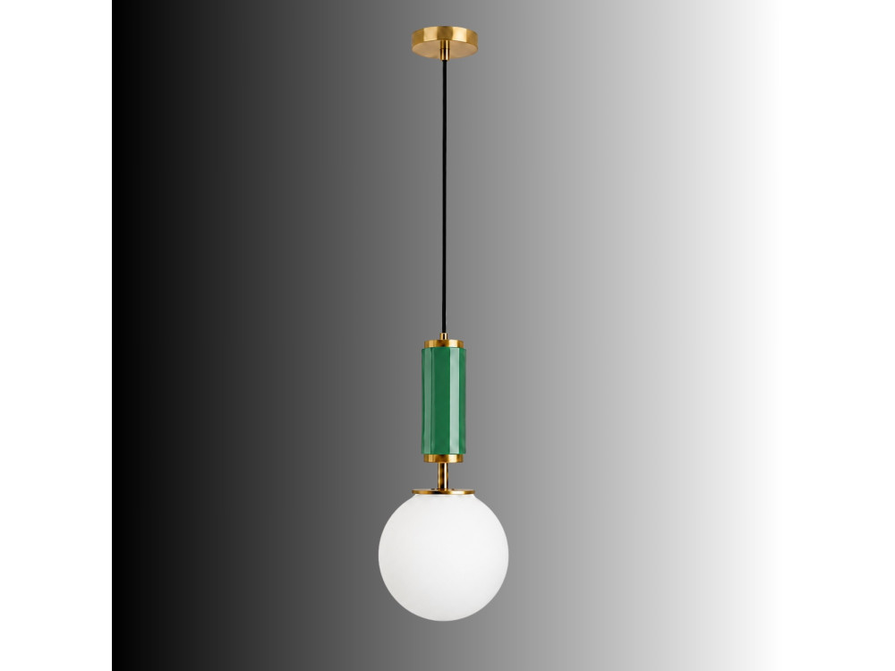 Candeeiro suspenso em metal «Moira» - 15 x 15 x 120 cm - Verde