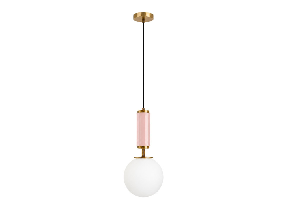 Candeeiro suspenso em metal «Moira» - 15 x 15 x 120 cm - Rosa