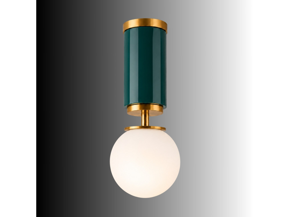 Candeeiro de teto em metal «Moira» - 15 x 15 x 38 cm - Verde