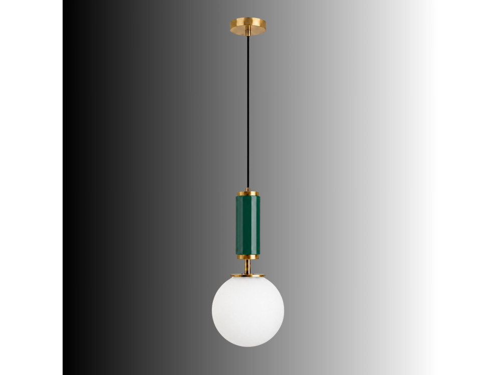 Candeeiro suspenso em metal «Moira» - 15 x 15 x 120 cm - Verde