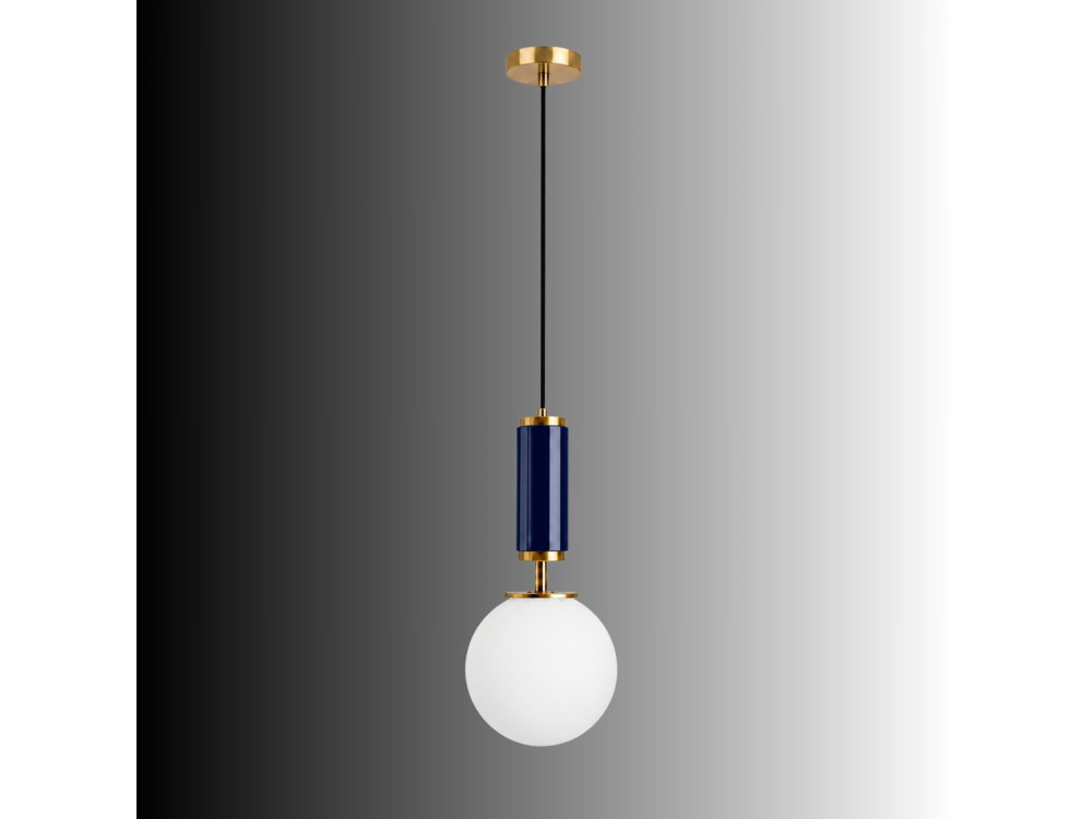 Candeeiro suspenso em metal «Moira» - 15 x 15 x 120 cm - Azul