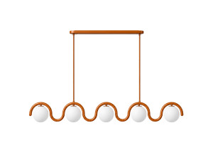 Candelabro de metal «GEDIK-20444» - 140 x 17 cm - Castanho / Laranja
