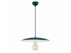 Candeeiro suspenso em metal «Soleil» - 39 x 39 cm - Verde escuro