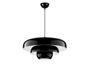 Candeeiro suspenso em metal «Layer» - 43 x 43 cm - Preto