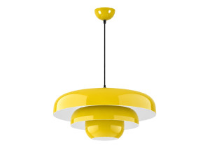Candeeiro suspenso em metal «Layer» - 43 x 43 cm - Amarelo