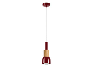 Candeeiro suspenso em metal «Elwood» - 10 x 25 cm - Vermelho
