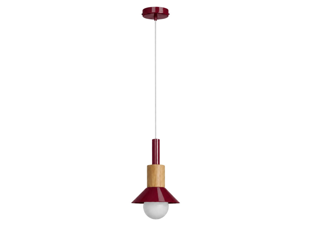Candeeiro suspenso em metal «Elwood» - 14 x 26 cm - Vermelho