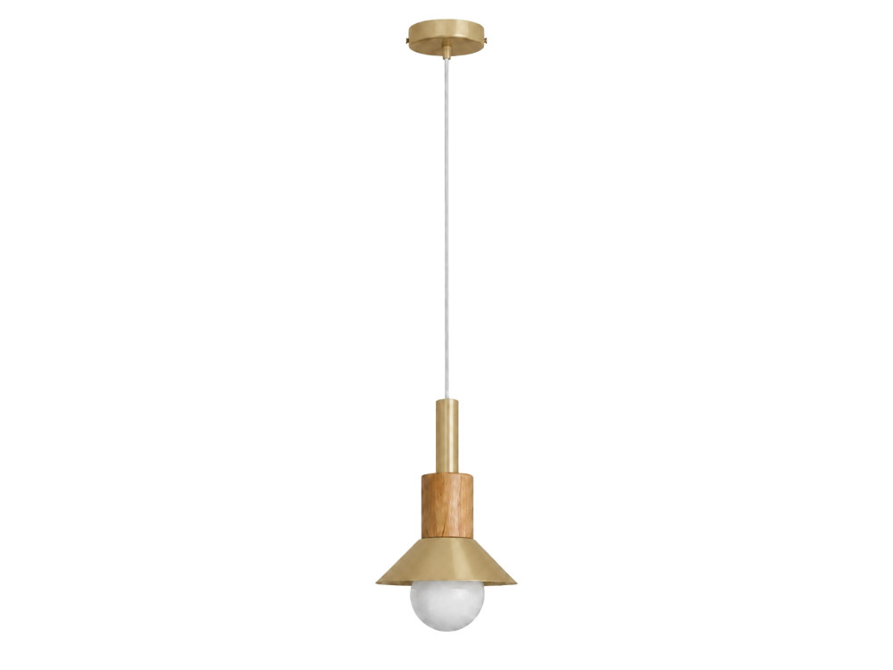 Candeeiro suspenso em metal «Elwood» - 14 x 26 cm - Amarelo