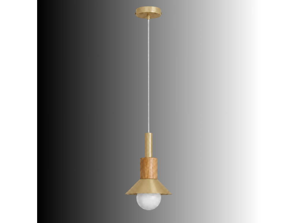 Candeeiro suspenso em metal «Elwood» - 14 x 26 cm - Amarelo