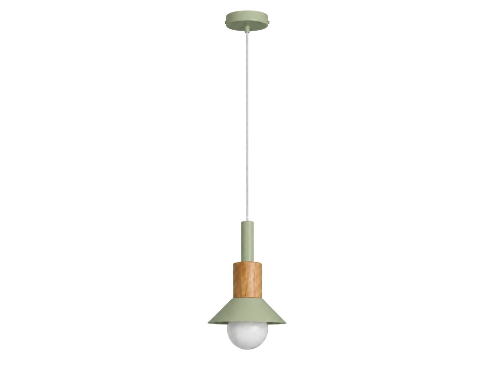 Candeeiro suspenso em metal «Elwood» - 14 x 26 cm - Verde