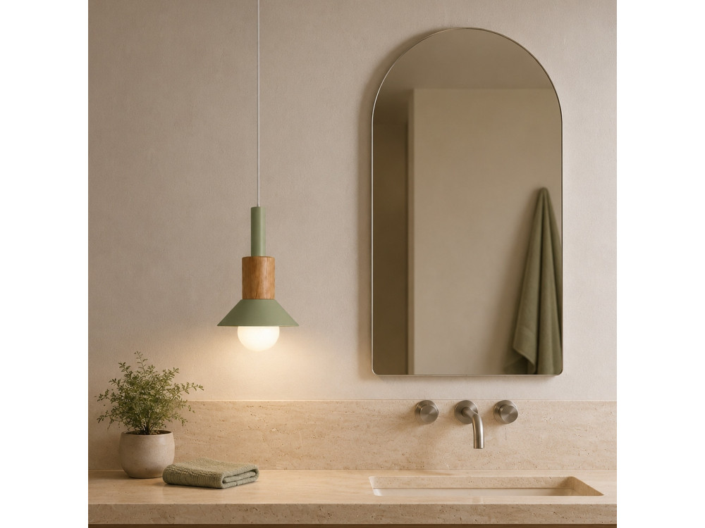 Candeeiro suspenso em metal «Elwood» - 14 x 26 cm - Verde