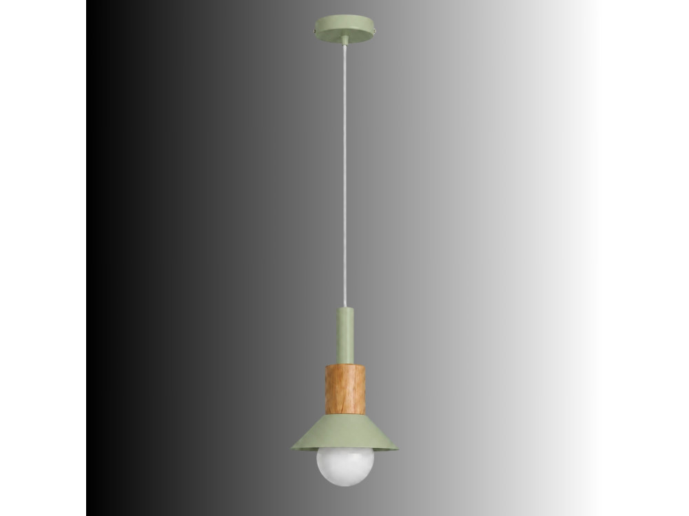 Candeeiro suspenso em metal «Elwood» - 14 x 26 cm - Verde