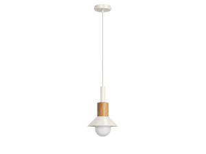 Candeeiro suspenso em metal «Elwood» - 10 x 25 cm - Bege