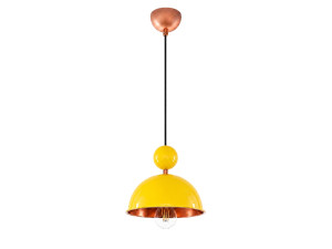Candeeiro suspenso em metal «Bubble» - 21 x 21 cm - Amarelo