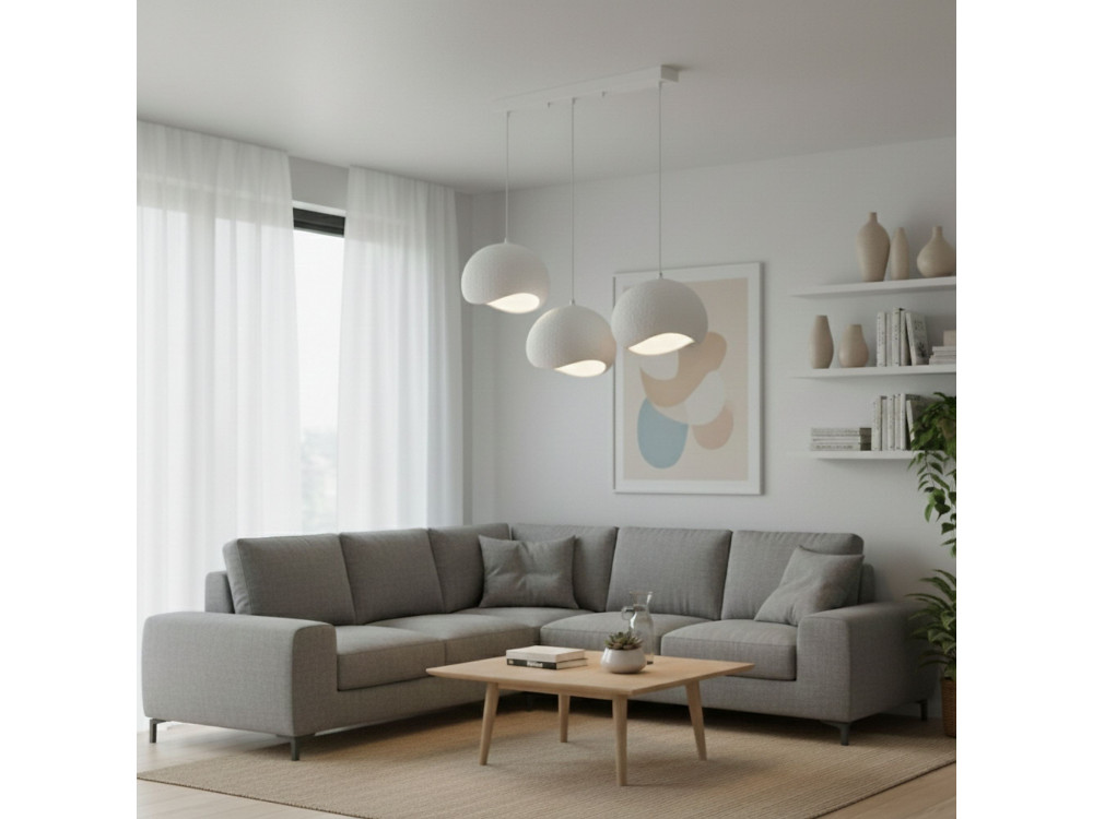 Candelabro de metal «Yontu» - 27 x 30 x 65 cm - Branco