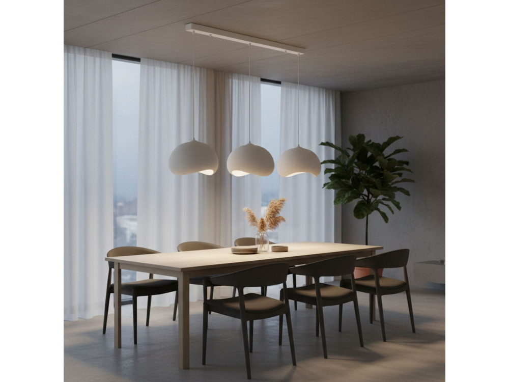 Candelabro de metal «Yontu» - 27 x 30 x 65 cm - Branco