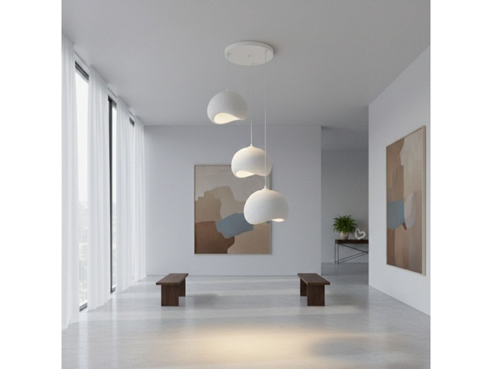 Candelabro de metal «Yontu» - 55 x 29 x 120 cm - Branco