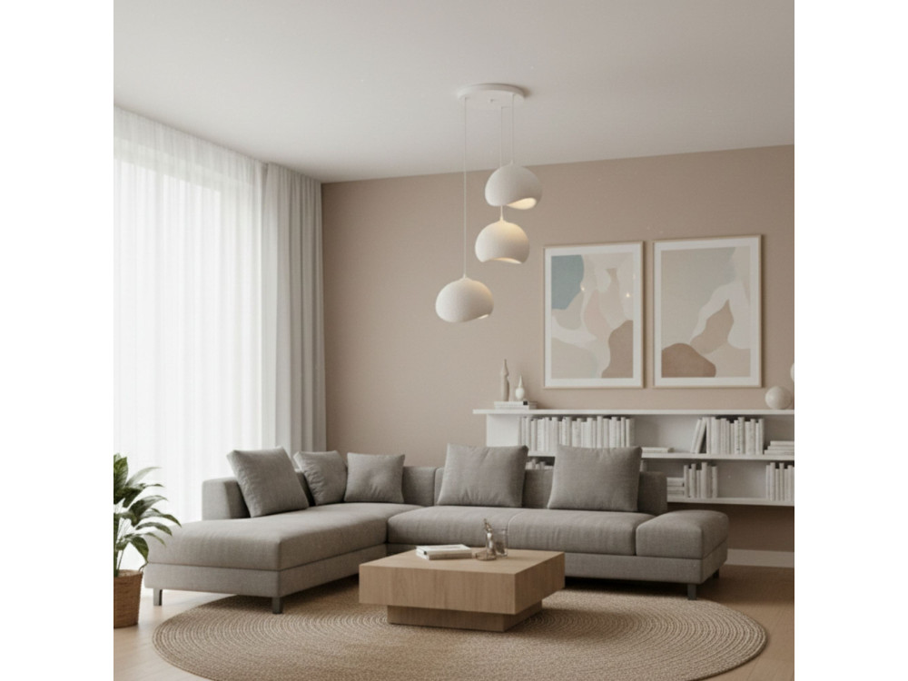Candelabro de metal «Yontu» - 55 x 29 x 120 cm - Branco
