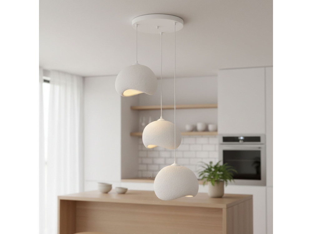 Candelabro de metal «Yontu» - 55 x 29 x 120 cm - Branco