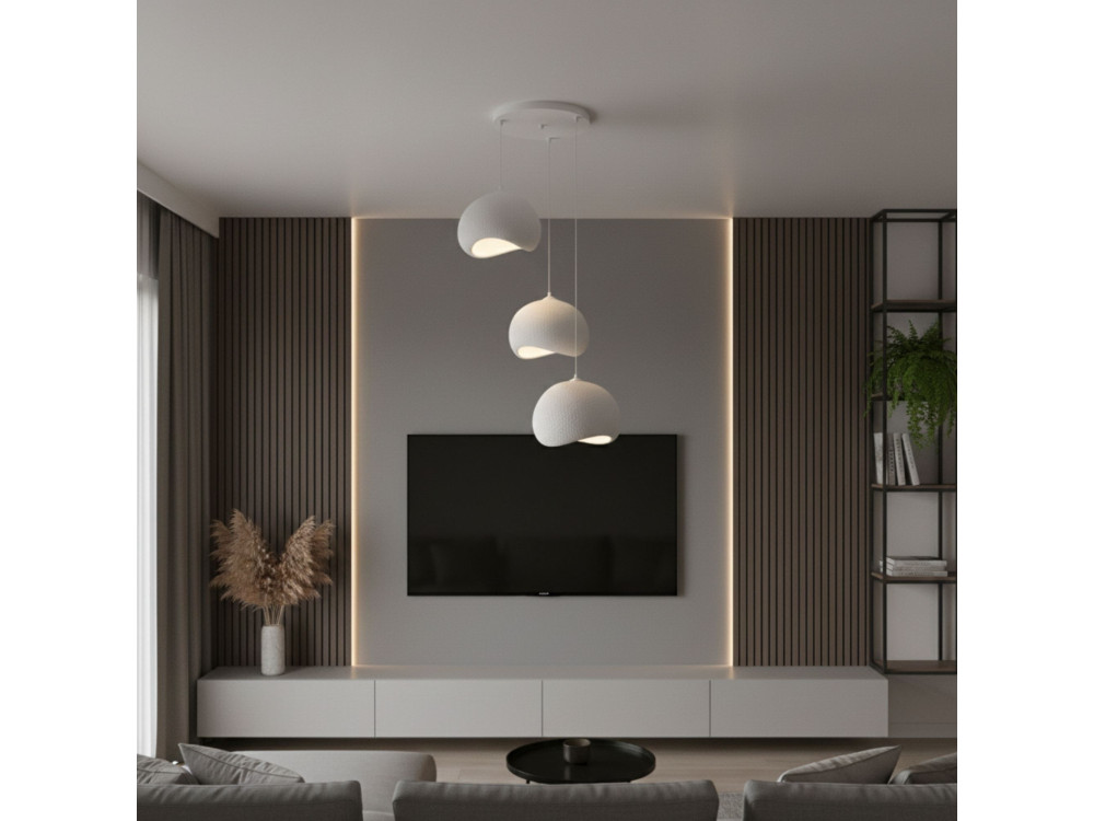 Candelabro de metal «Yontu» - 55 x 29 x 120 cm - Branco