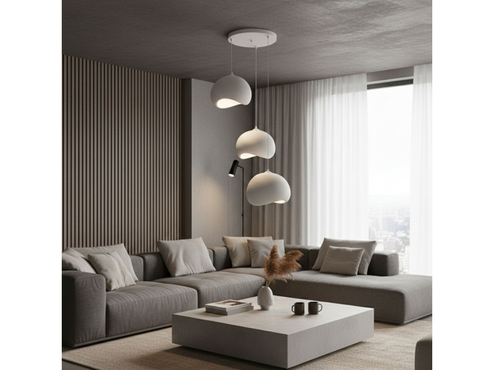 Candelabro de metal «Yontu» - 55 x 29 x 120 cm - Branco