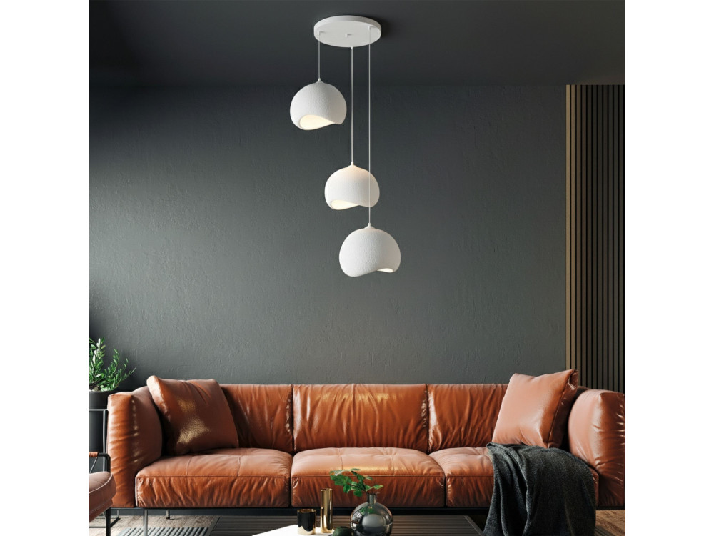 Candelabro de metal «Yontu» - 55 x 29 x 120 cm - Branco