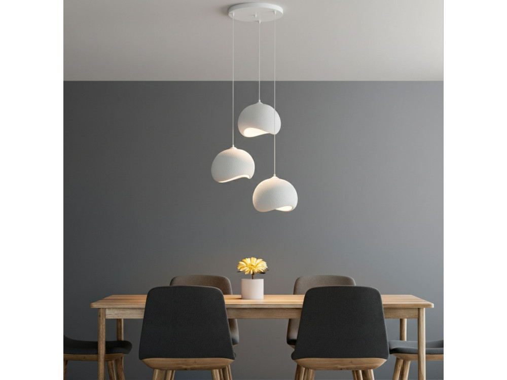 Candelabro de metal «Yontu» - 55 x 29 x 120 cm - Branco