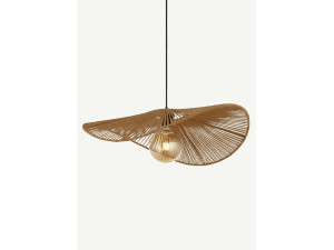 Candeeiro suspenso de bambu «Bruz» - 30 x 30 cm - Bege