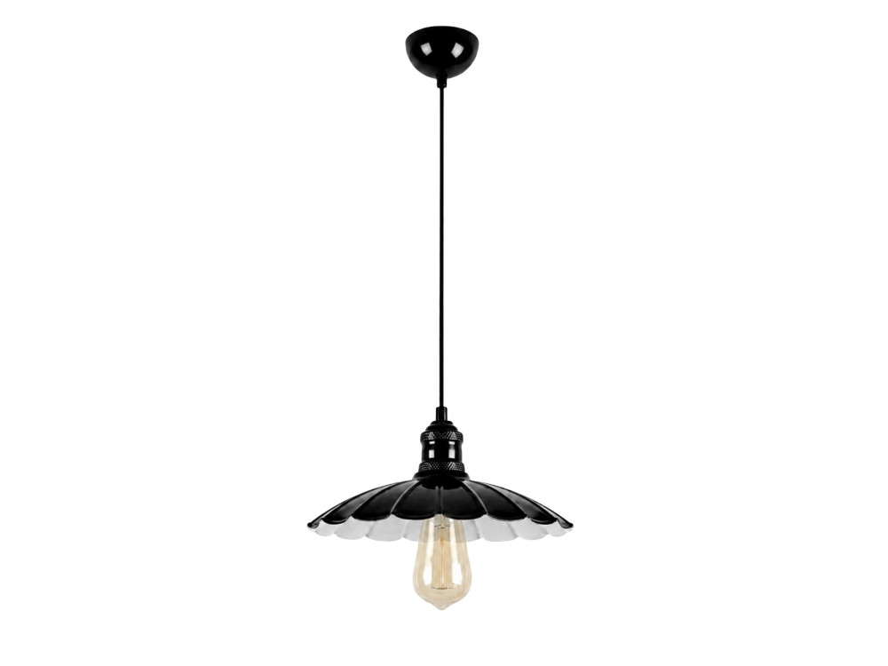 Candeeiro suspenso em metal «Volan» - 25 x 25 cm - Preto