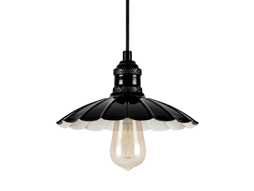 Candeeiro suspenso em metal «Volan» - 25 x 25 cm - Preto