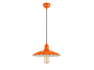 Candeeiro suspenso em metal «Volan» - 25 x 25 cm - Laranja