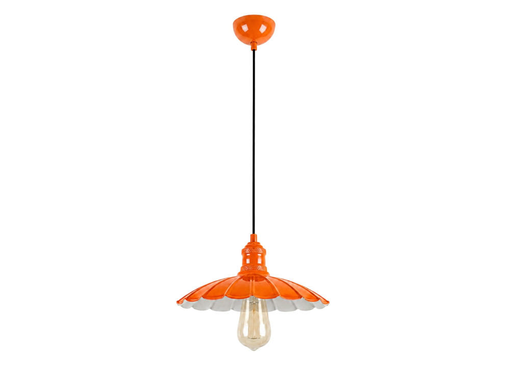 Candeeiro suspenso em metal «Volan» - 25 x 25 cm - Laranja
