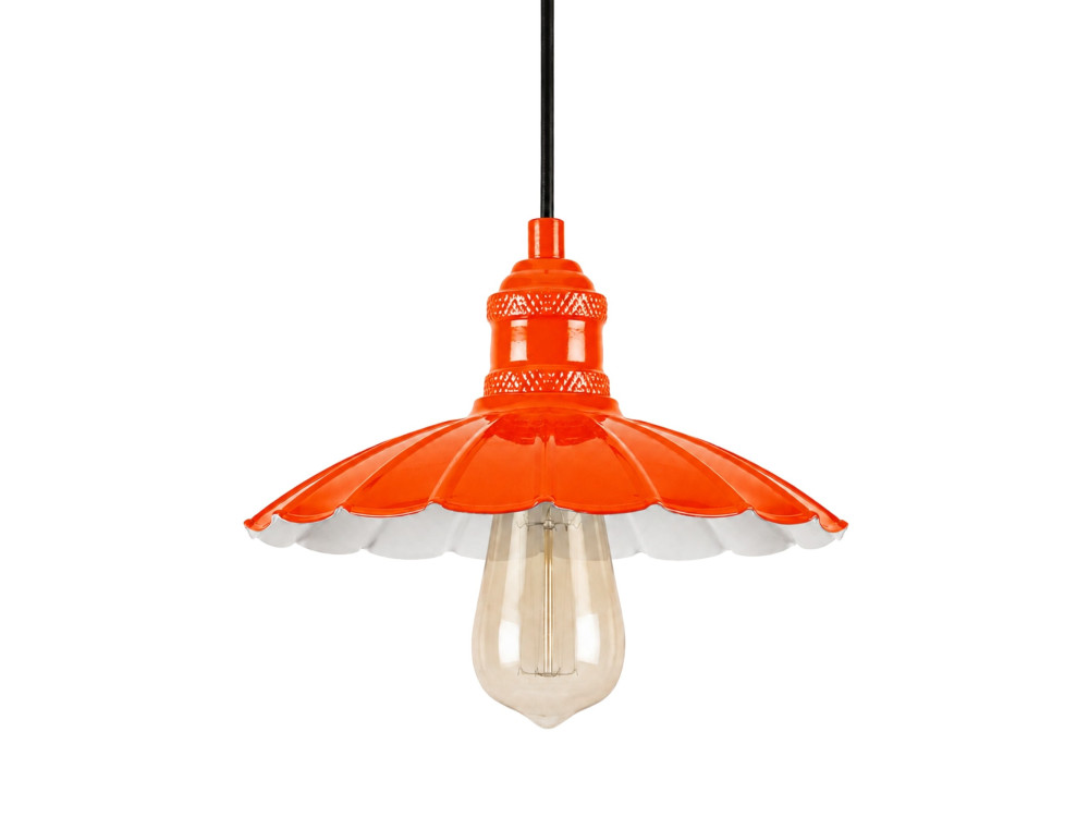Candeeiro suspenso em metal «Volan» - 25 x 25 cm - Laranja