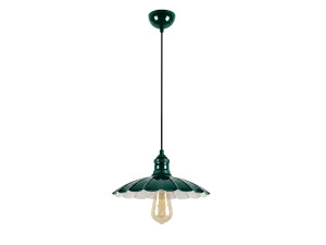 Candeeiro suspenso em metal «Volan» - 25 x 25 cm - Verde escuro