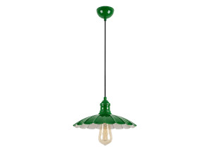 Candeeiro suspenso em metal «Volan» - 25 x 25 cm - Verde claro