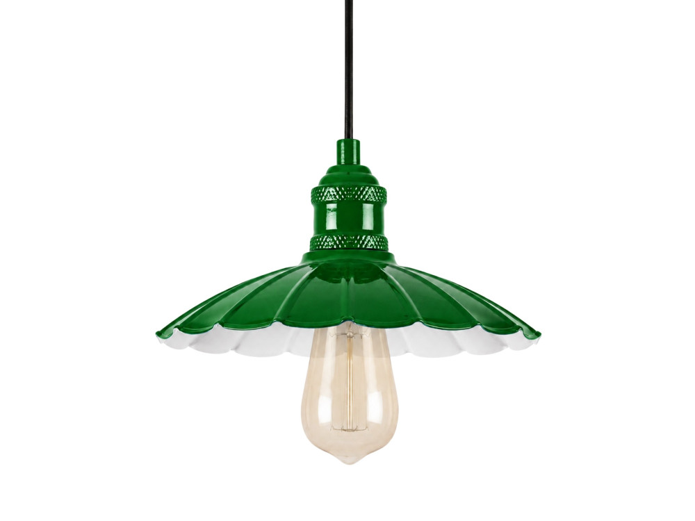 Candeeiro suspenso em metal «Volan» - 25 x 25 cm - Verde claro